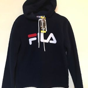 NEW WITH TAG FILA SHERPA Caroline hoodie, small , navy blue
